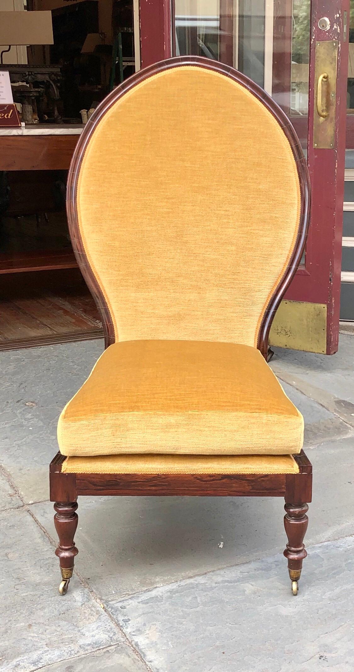 Anglo-Indian East Indies Regency Rosewood Raj Chair, 19th Century