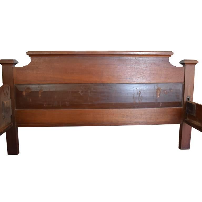 East Lake Carved Wood Full Size Burl Wood Bed at 1stDibs eastlake