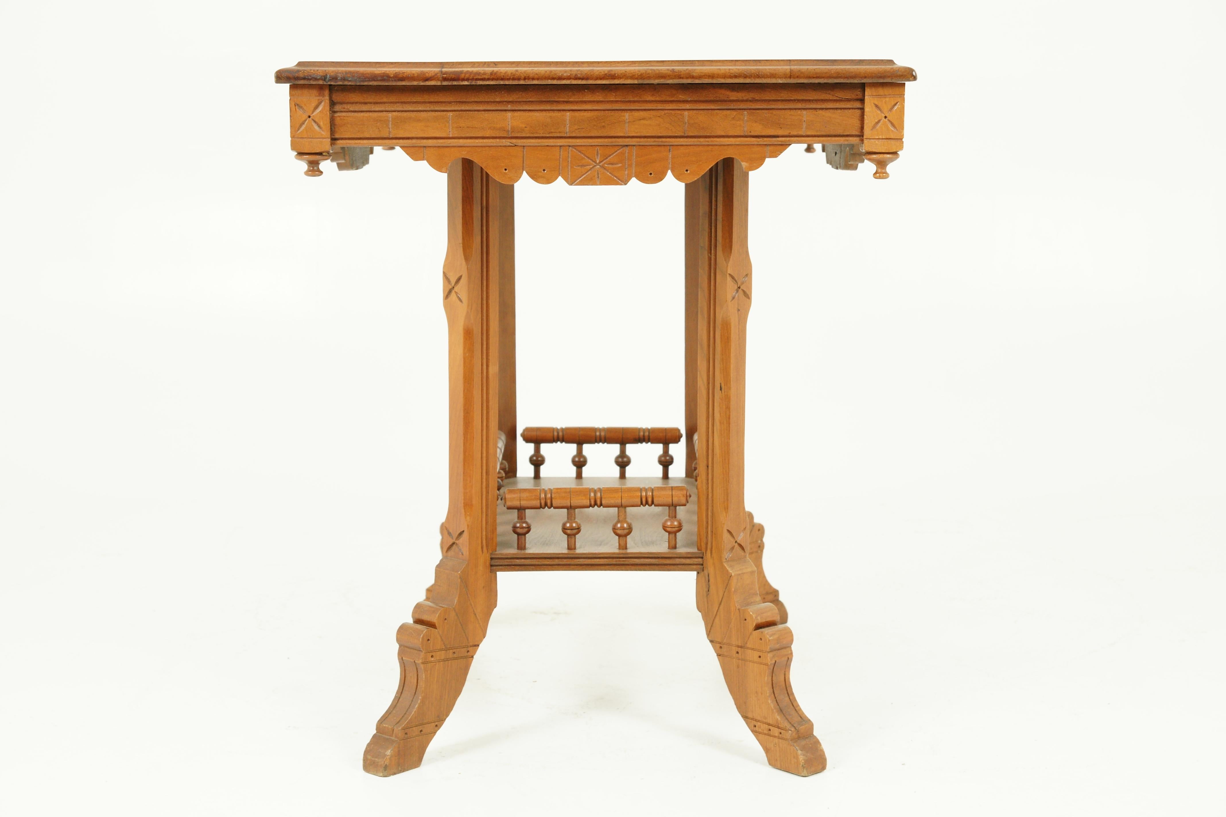 Antique Hall Table, East Lake Hall Table, Stick and Ball, Ash, USA, 1890, B1611 5