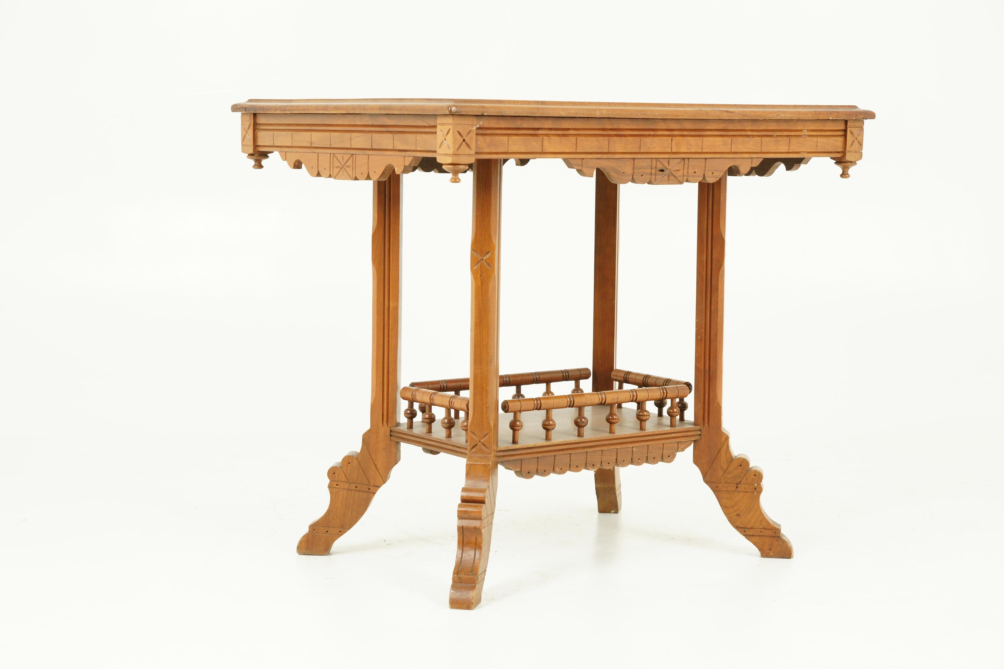 American Antique Hall Table, East Lake Hall Table, Stick and Ball, Ash, USA, 1890, B1611