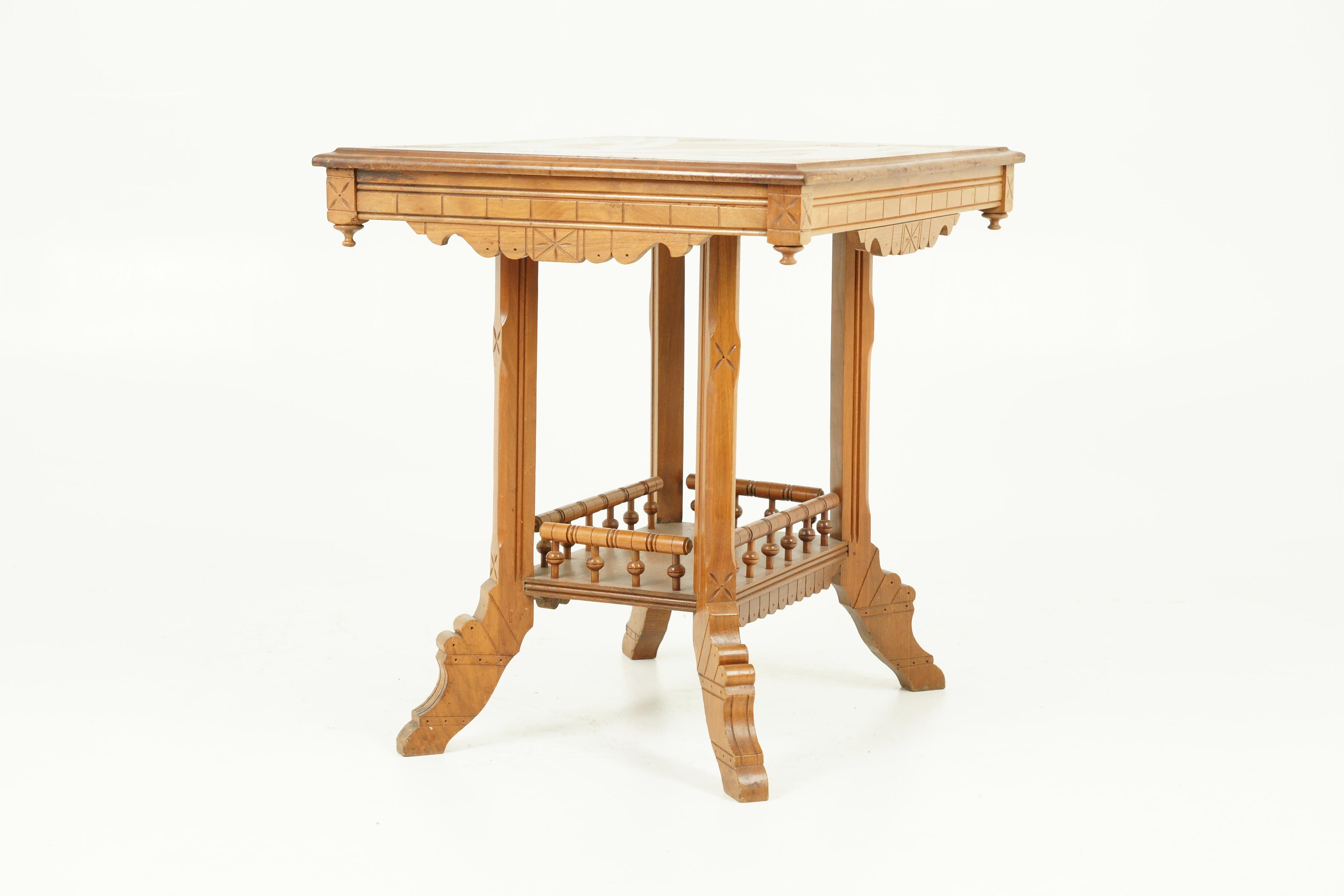 Antique Hall Table, East Lake Hall Table, Stick and Ball, Ash, USA, 1890, B1611 3