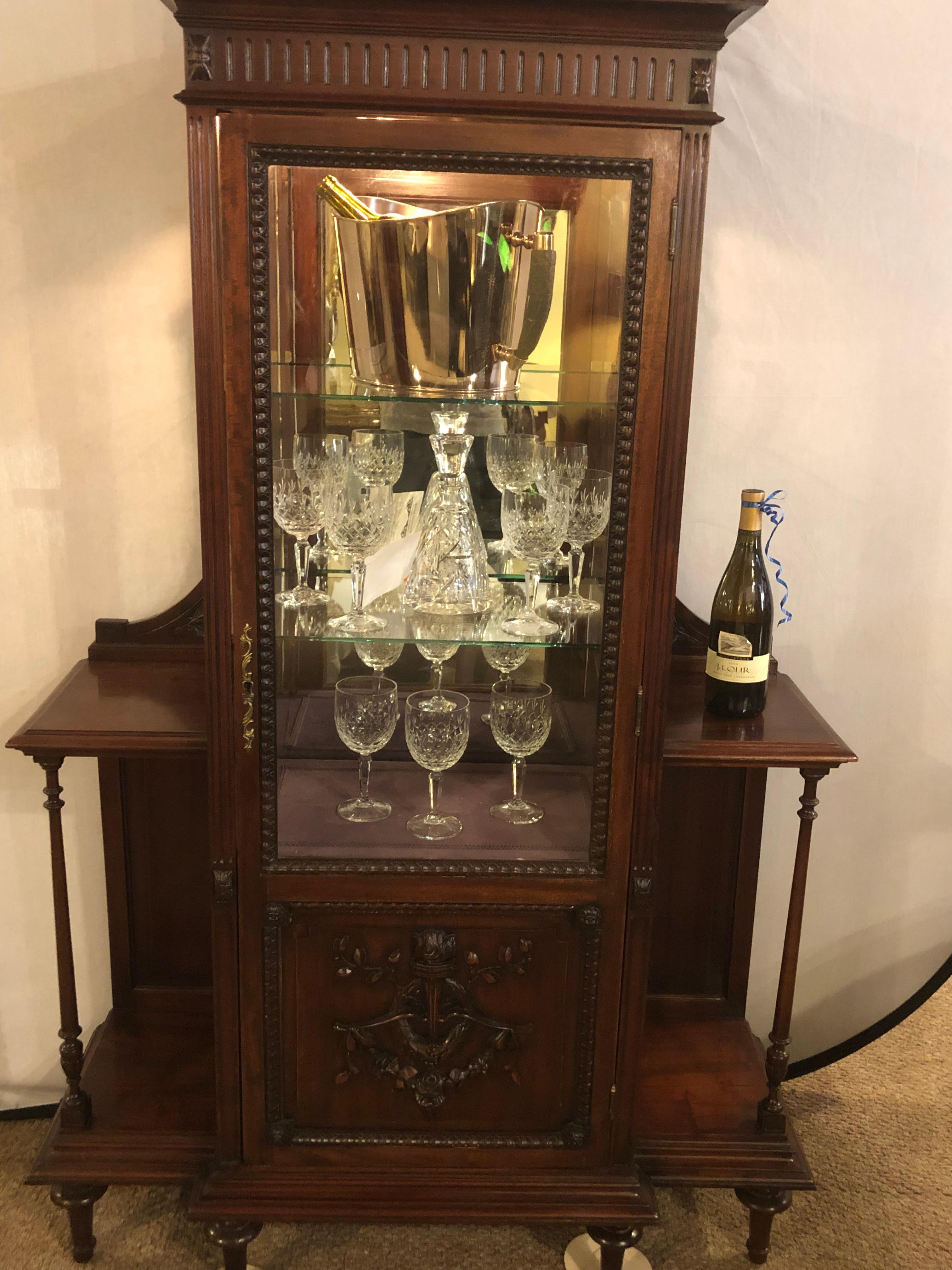 East Lake Victorian 19th Century Vitrine or Curio Cabinet / Bookcase In Good Condition In Manhasset, NY