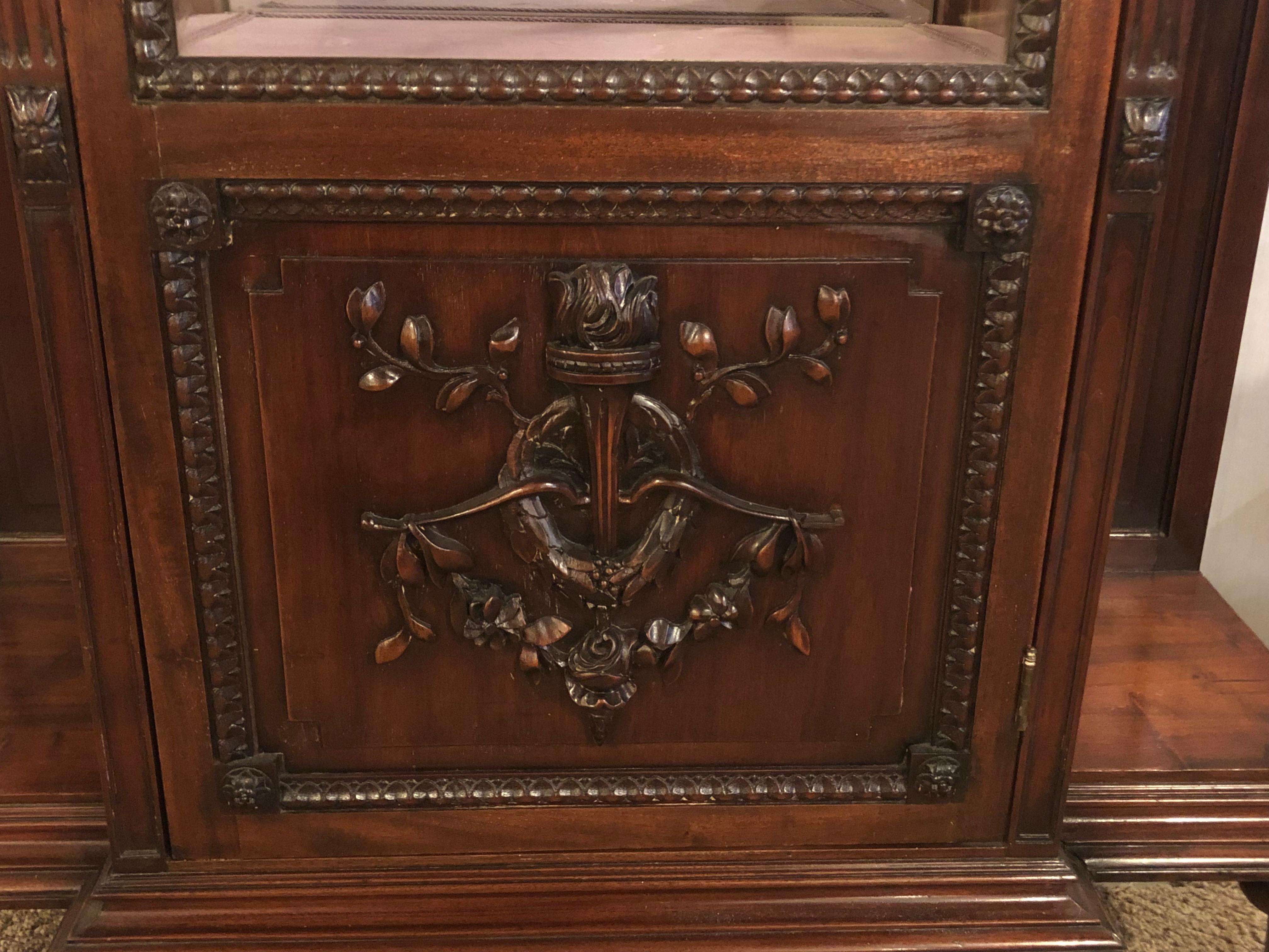 East Lake Victorian 19th Century Vitrine or Curio Cabinet / Bookcase 4