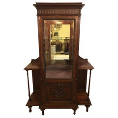 Antique East Lake Victorian 19th Century Vitrine or Curio Cabinet / Bookcase