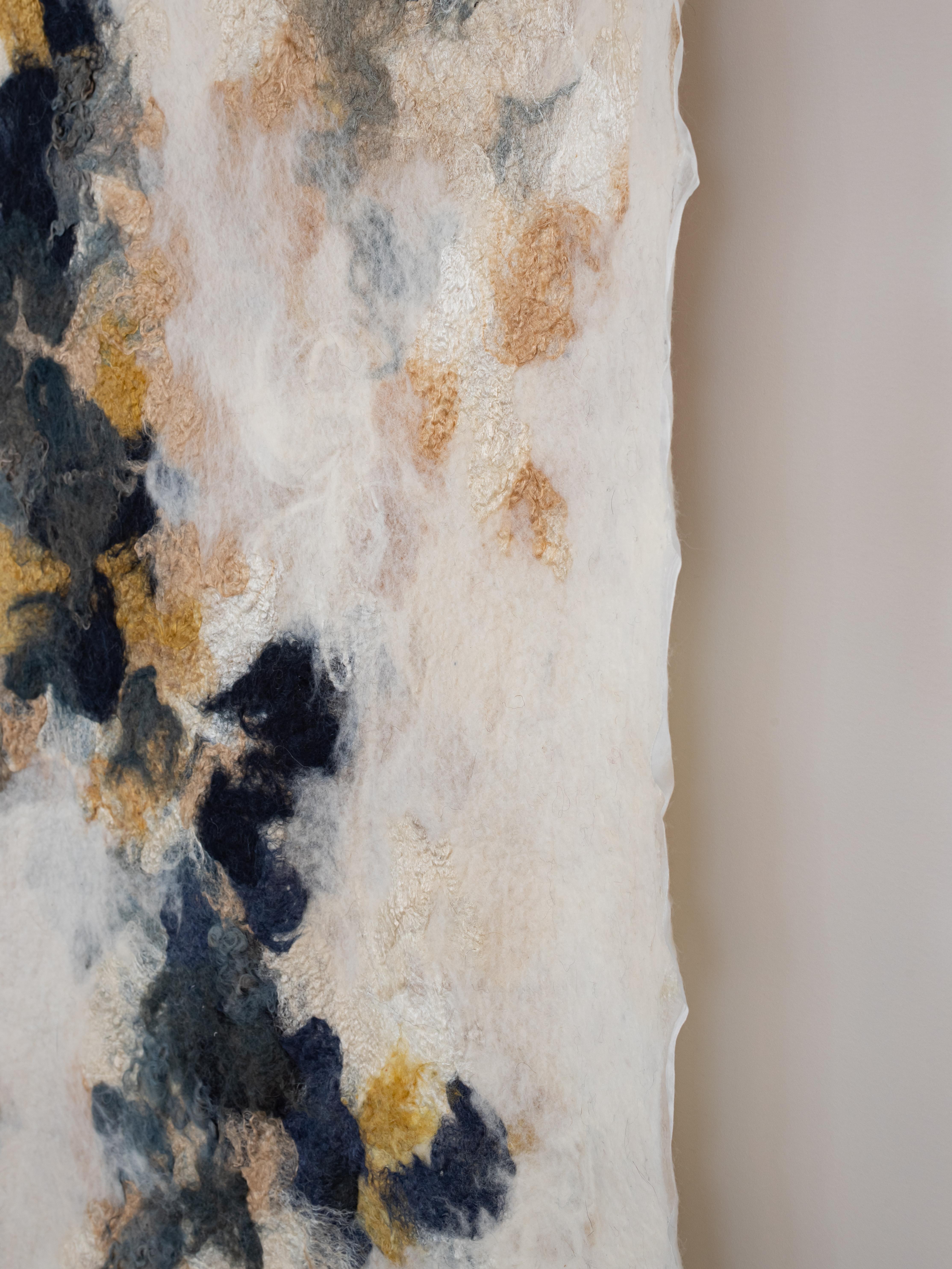 Post-Modern East Meets West, a Breath of Indigo Tapestry by Claudy Jongstra For Sale