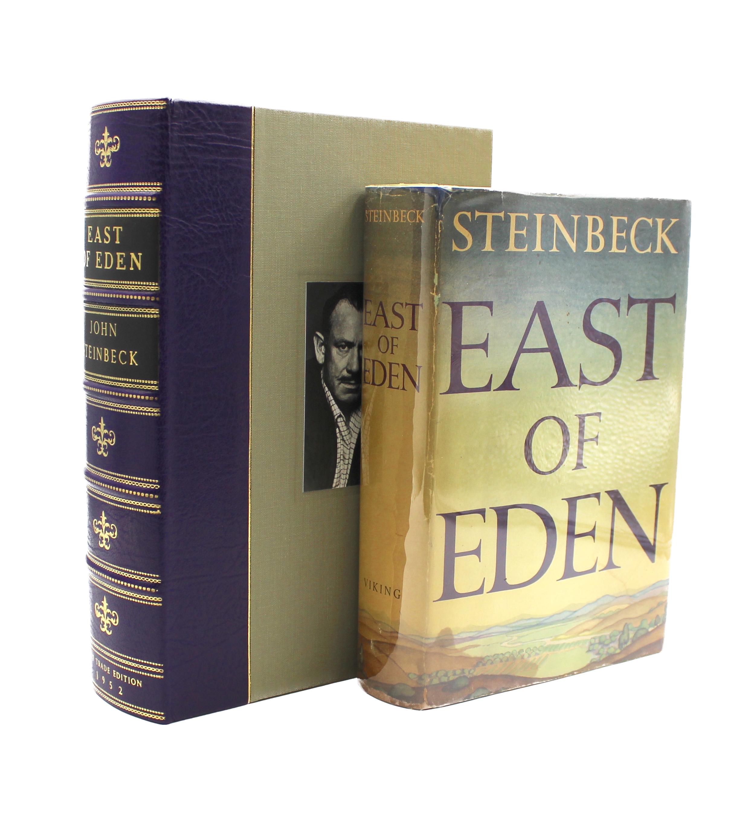 Steinbeck, John. East of Eden. New York: The Viking Press, 1952. Octavo. First trade edition, first printing. In original lime green cloth boards with green titles to the spine and original unclipped dust jacket. Presented with a new archival ¼