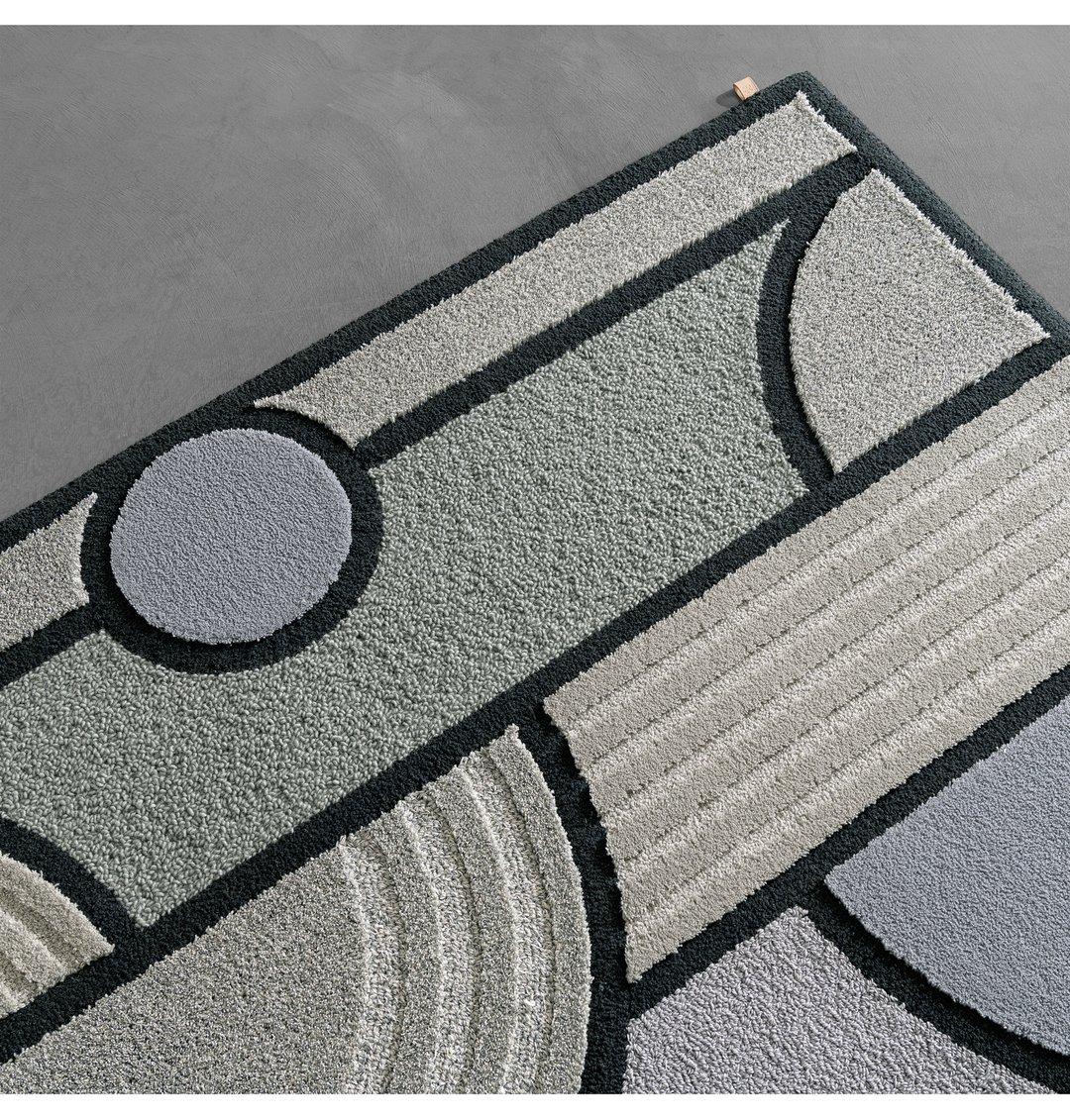 East of the Sun Teppich, grau, rechteckiger geometrischer Wollteppich, Lara Bohinc für Kasthall (Moderne)