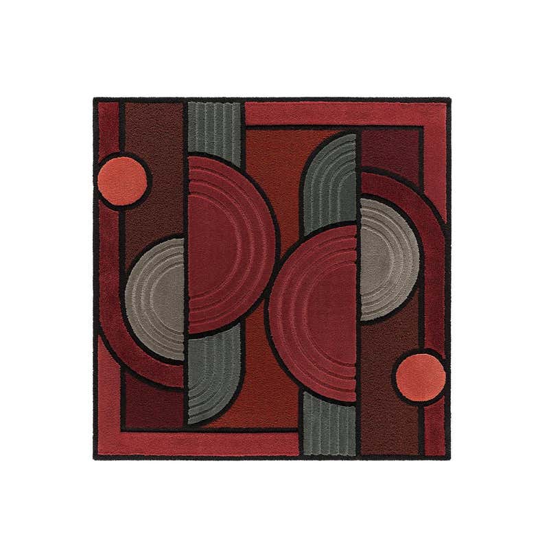 Geometric Antique Portuguese Rust Color Area Rug. 8 ft 7 in x 11 ft 6 ...