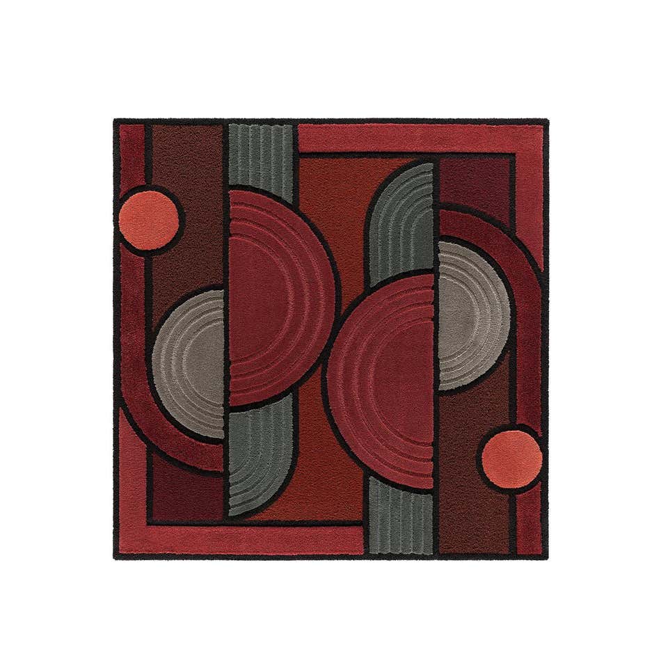 Geometric Antique Portuguese Rust Color Area Rug. 8 ft 7 in x 11 ft 6 ...