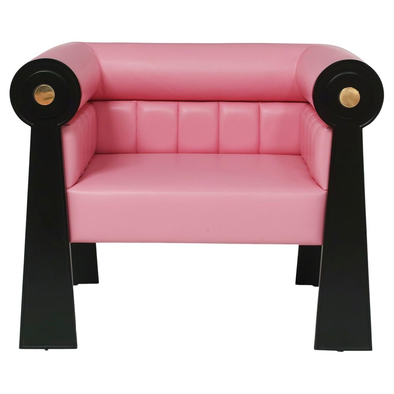 East Side Black and Pink Armchair by Fred Palatinus by Fratelli Boffi
