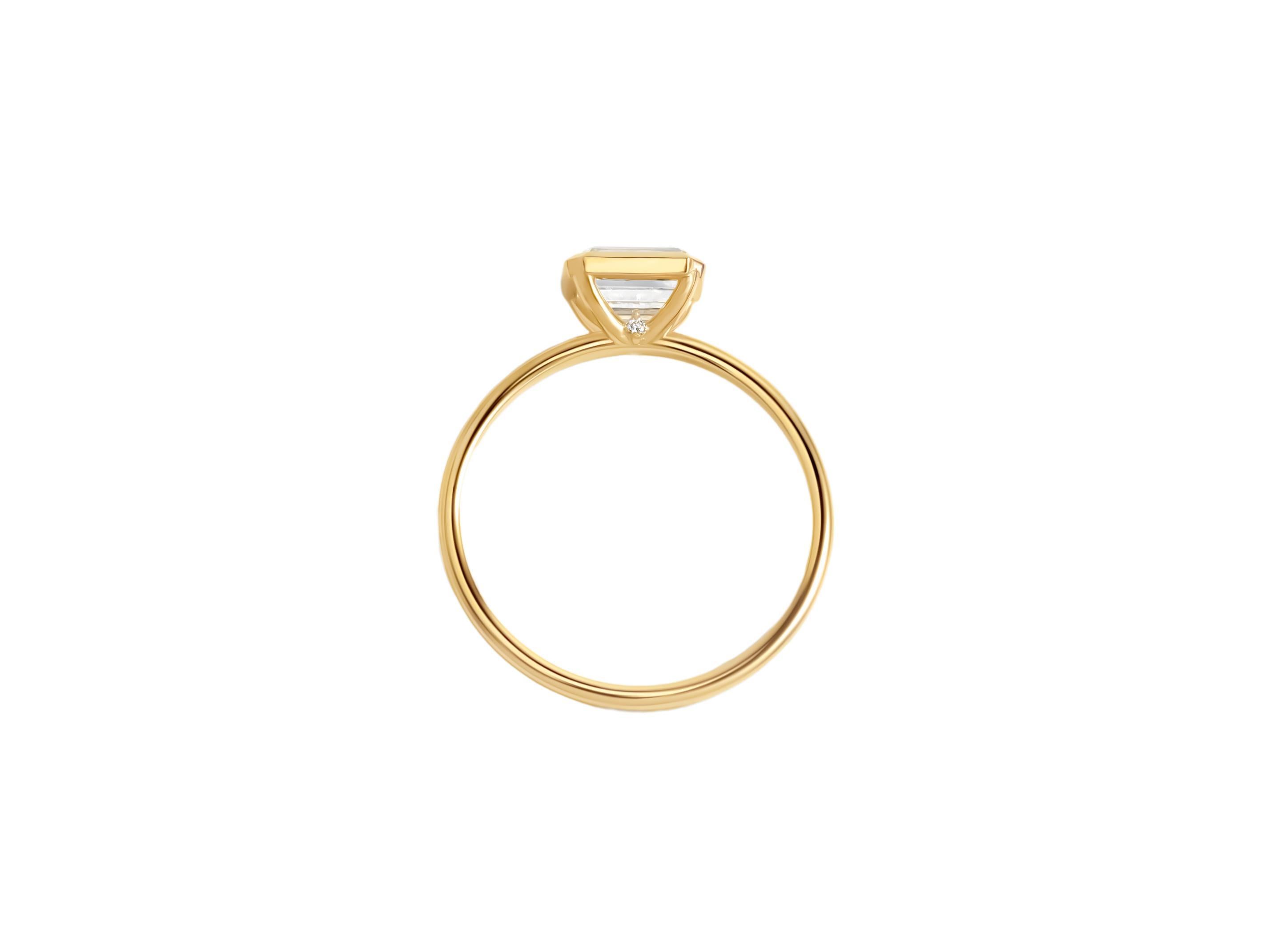 For Sale:  East to West emerald cut moissanite ring 2