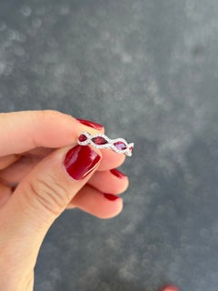 East to West Marquis Ruby and Diamond Ring Band