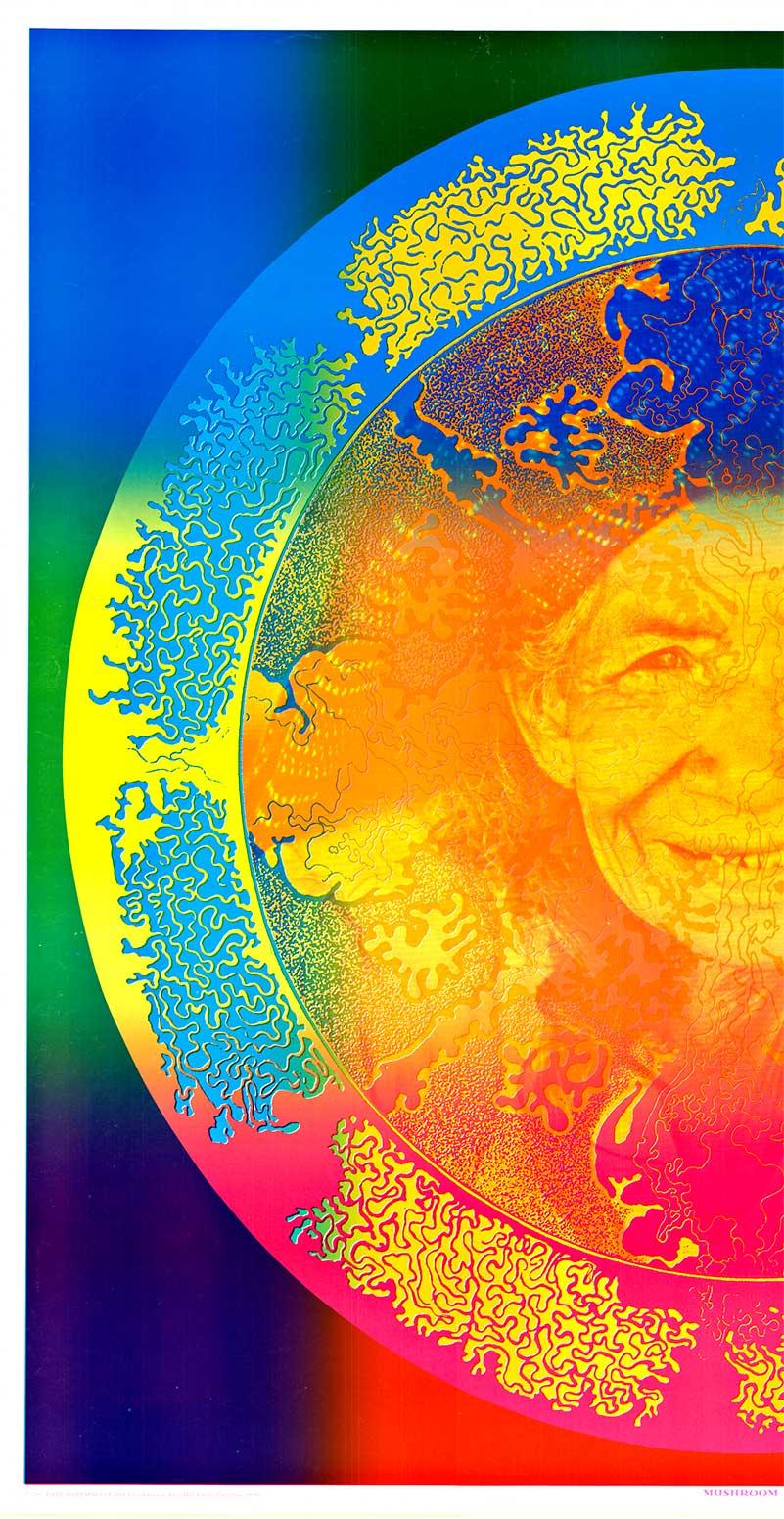 Affiche psychédélique originale Mushroom Lady - Totem West, 1967 - Print de East Totem West