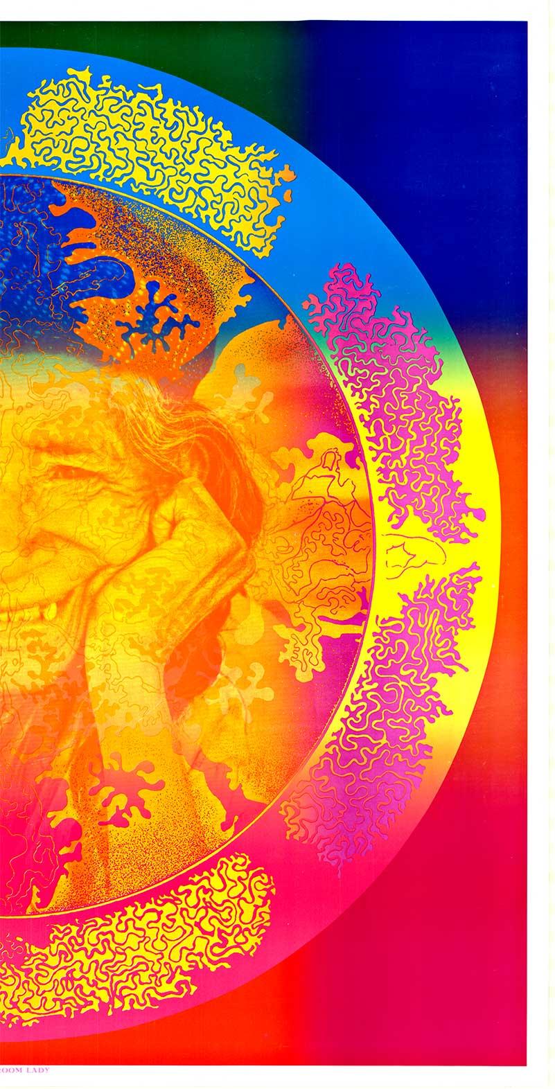 Affiche psychédélique originale Mushroom Lady - Totem West, 1967 - Pop Art Print par East Totem West