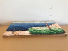 East Village Art Scene Oil on Board, Signed Kim Keever, 1985