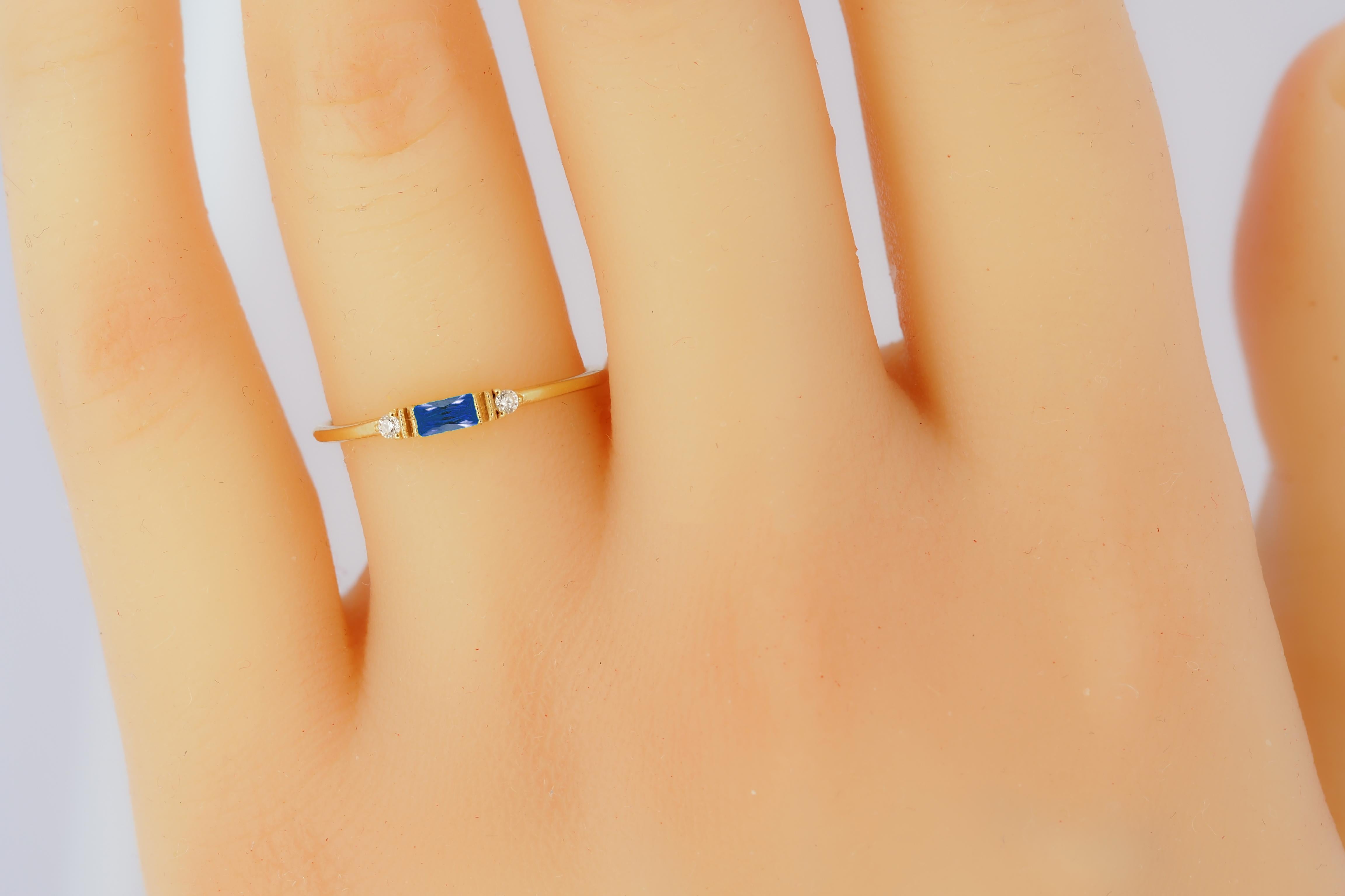in vendita:  Anello di fidanzamento in oro 14k con zaffiro taglio baguette East west 5