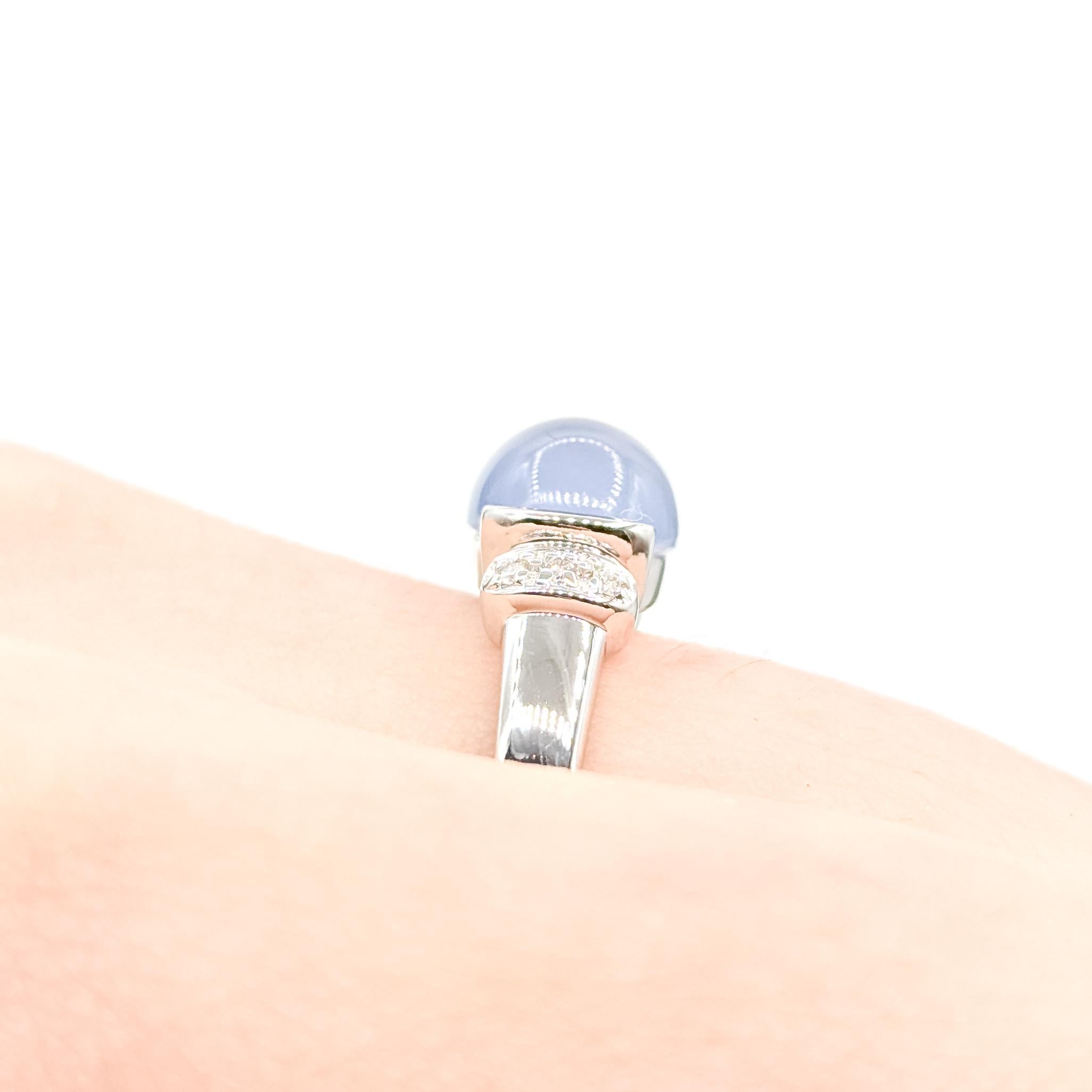 De las mujeres East West Chalcedony & Diamond Ring in 14k en venta