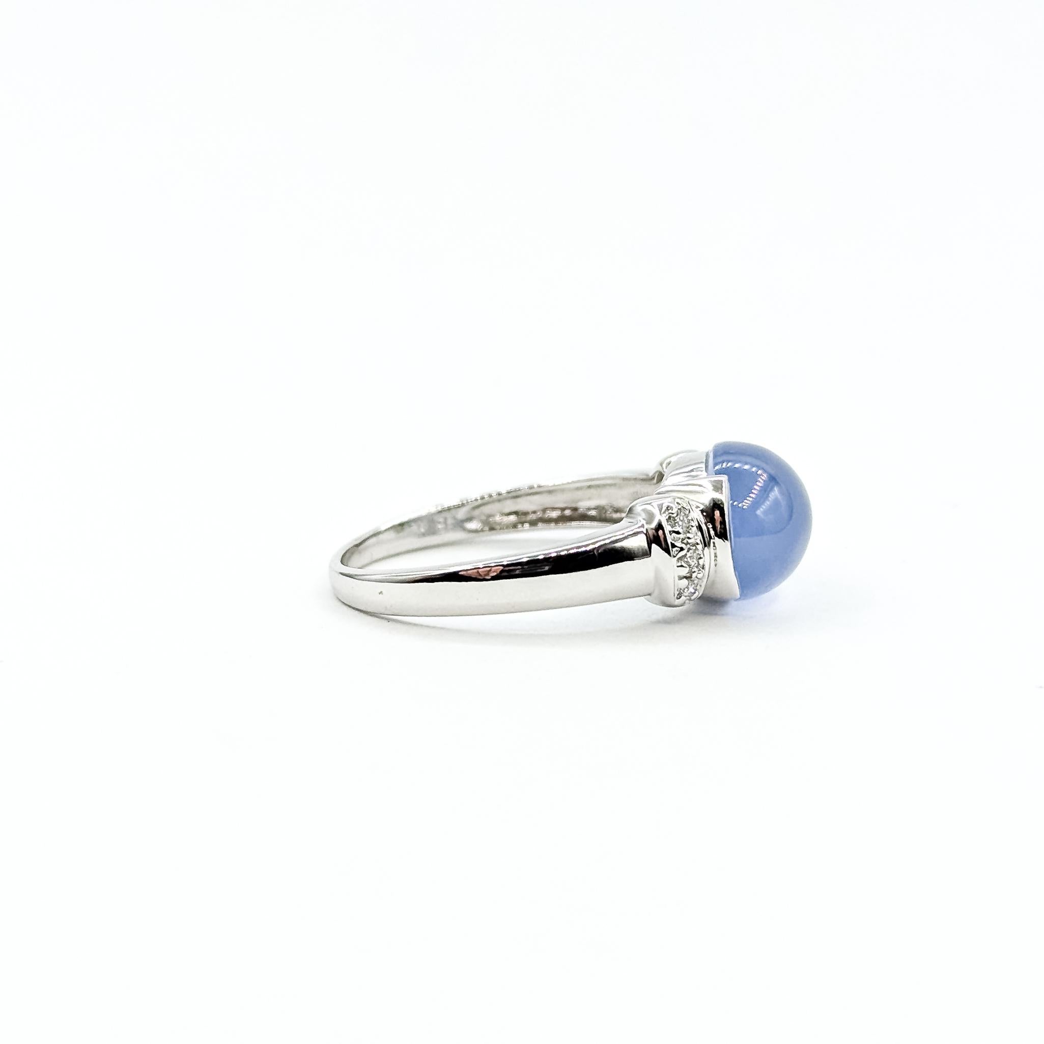 East West Chalcedony & Diamond Ring in 14k en venta 1