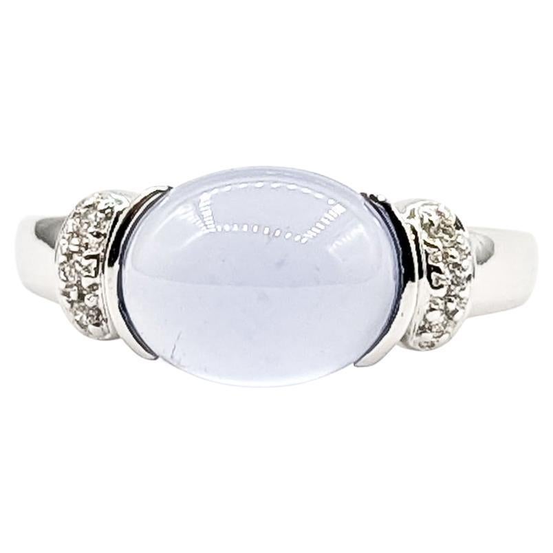 East West Chalcedony
Diamond Ring in 14k