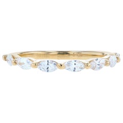 East-West Diamond Marquis Wedding Band in Yellow Gold