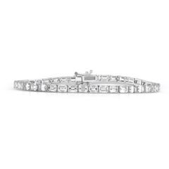 East-West Emerald Cut Eternity Band in Platinum, 3.10 Carats