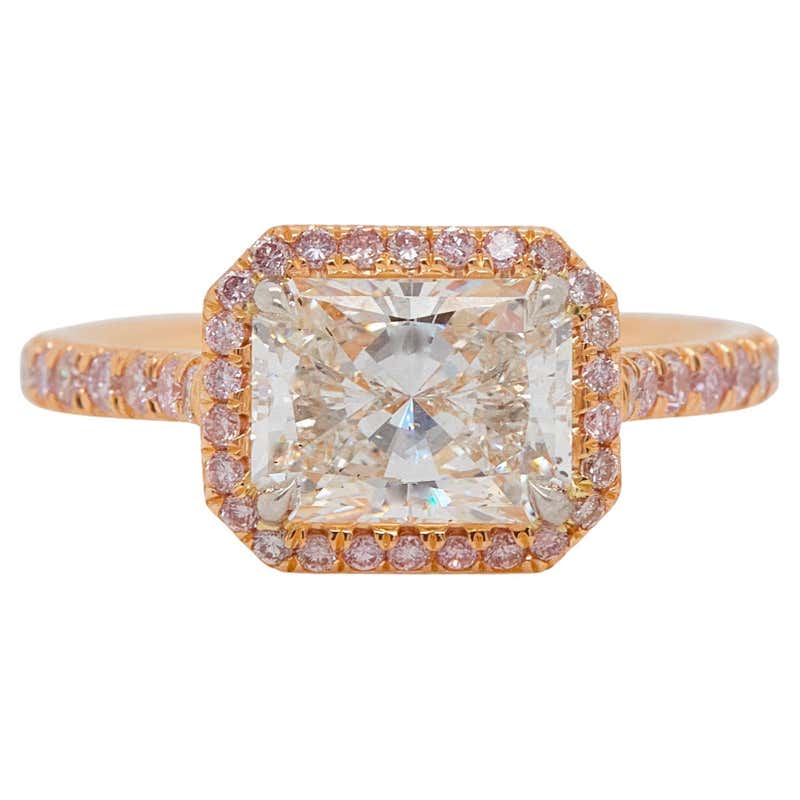 Platinum and Yellow Gold Marquise Diamond East-West Bezel Engagement ...