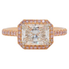 East-West Engagement Ring, 2 Carat Rectangular Cut Diamond, GIA Certified