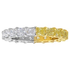 East West Half & Half Radiant Cut Diamond Eternity Band
