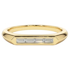 Ost-West Horizontal Baguette Schliff Moissanit Verlobungsring 14k Gold