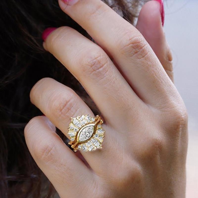 vintage east west marquise ring