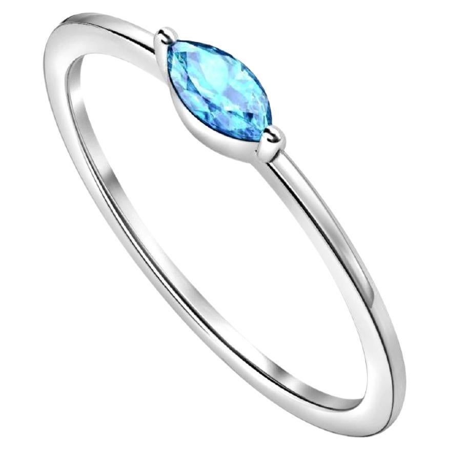 East west Marquise Cut topaz Engagement Ring