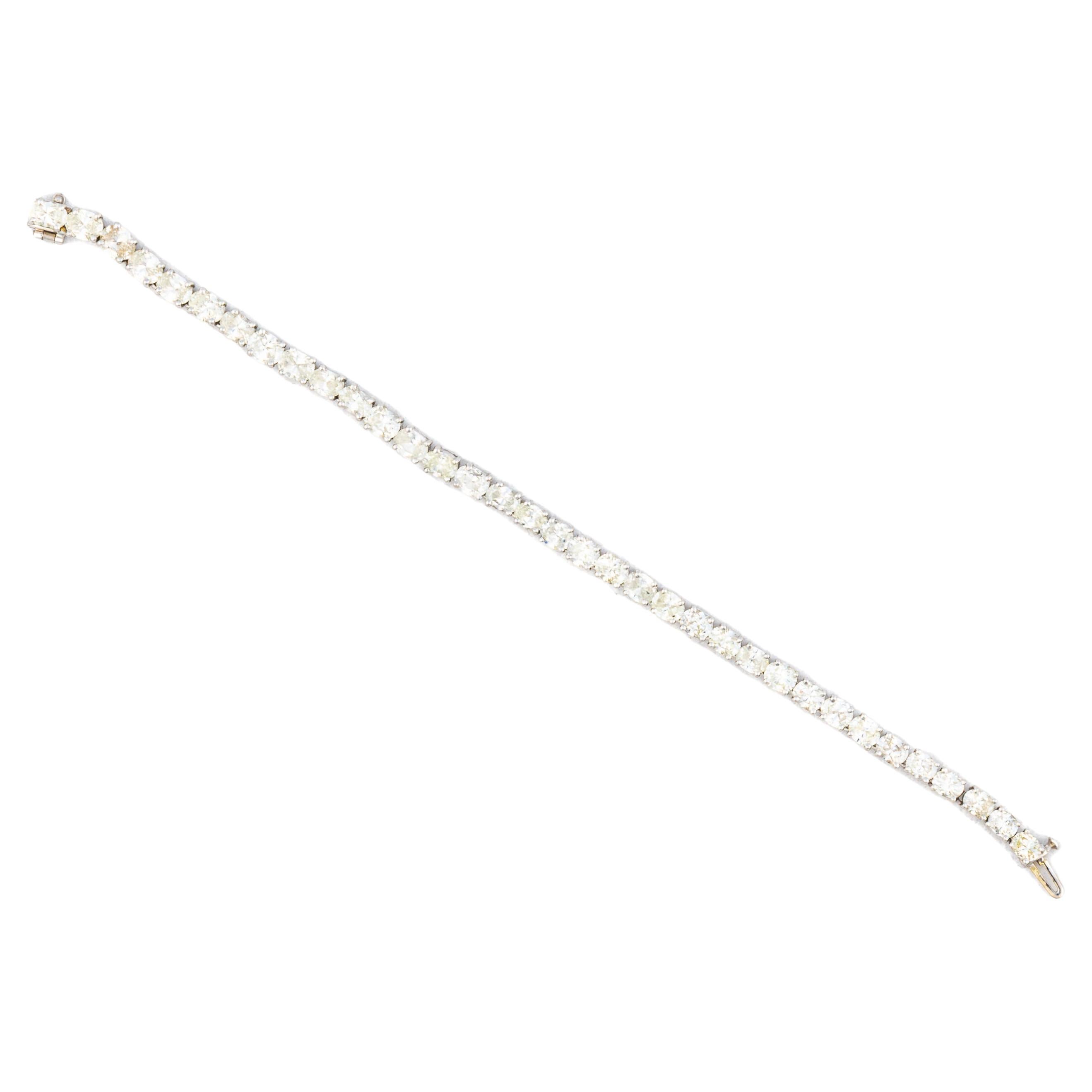 East West Oval Cut Diamond Tennis Bracelet