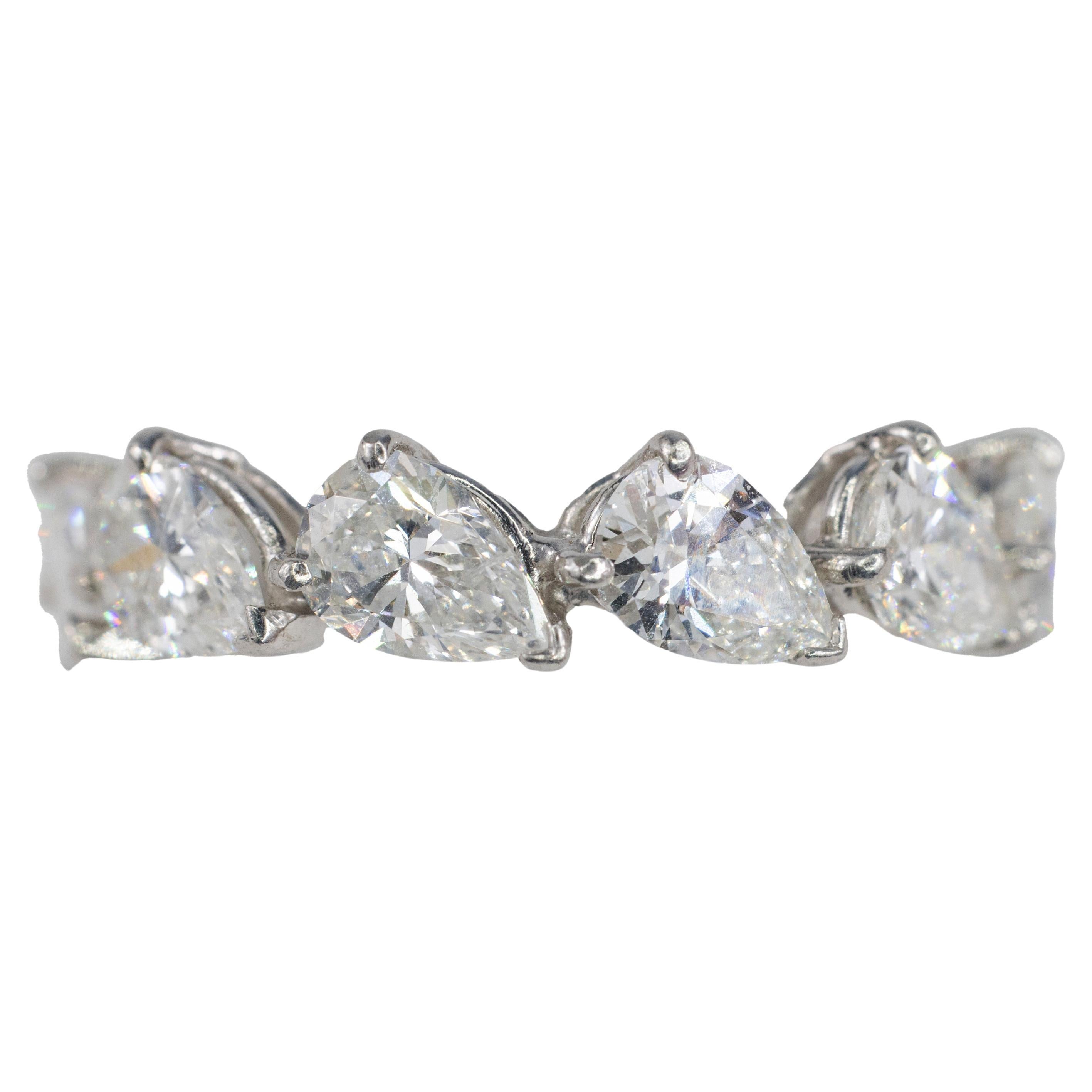 East West Pear Cut Diamond Eternity Band For Sale
