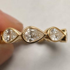 East-West Pear Diamond Eternity Band in 18K Yellow Gold, 2.15 Carats