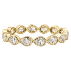 East-West Pear Diamond Eternity Band in 18K Yellow Gold, 2.15 Carats