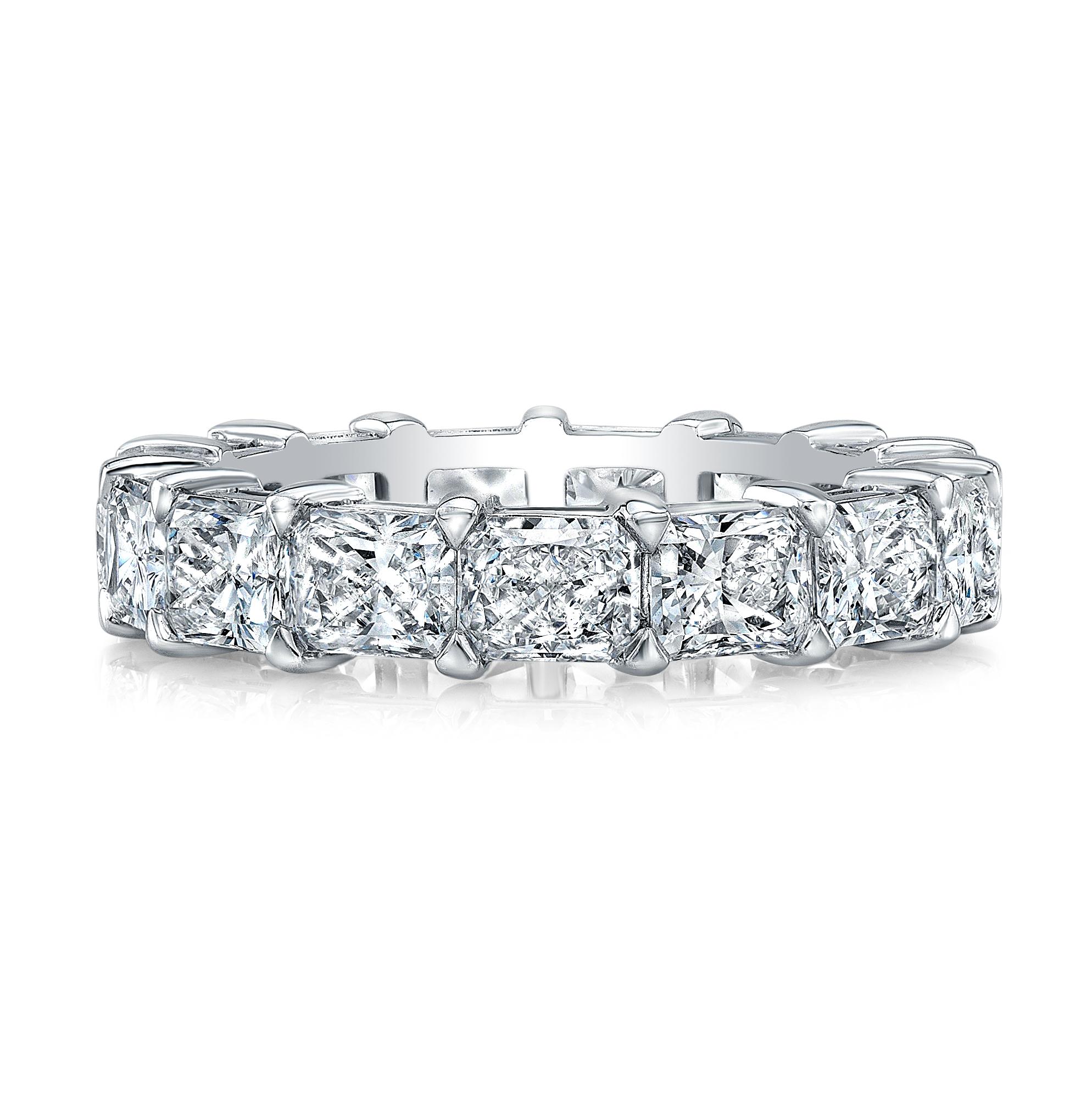 radiant cut eternity band