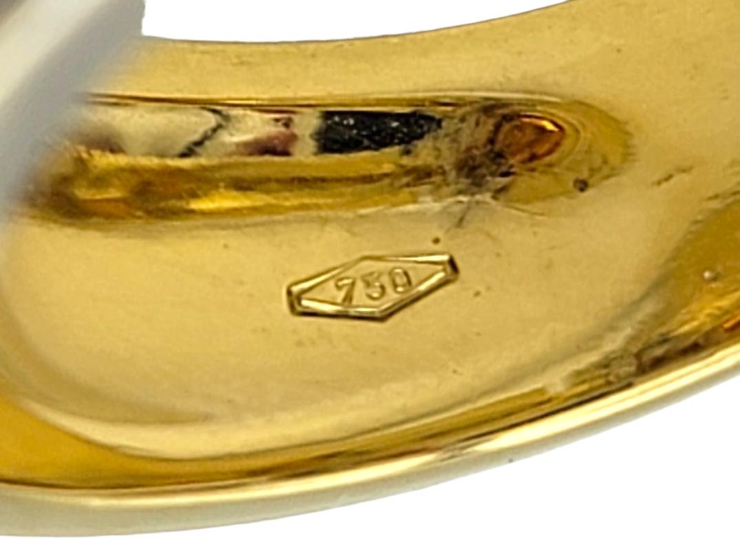 Anello a fascia con citrino ovale e diamanti in oro bicolore 18 carati East West Set in vendita 3