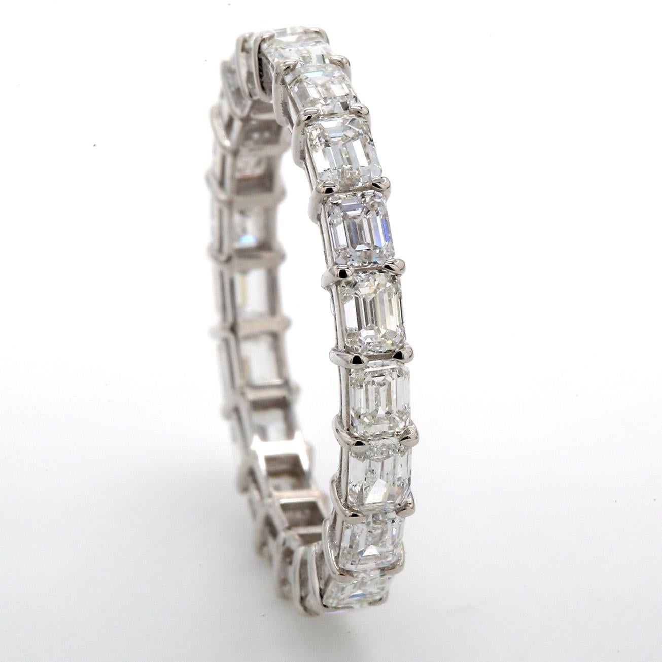 Women's East-West Style Eternity Band with Emerald Cut Diamonds. D2.88ct.t.w. For Sale