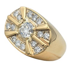 East West Wide Starburst Motif Diamond Band Ring in 14 Karat Yellow Gold