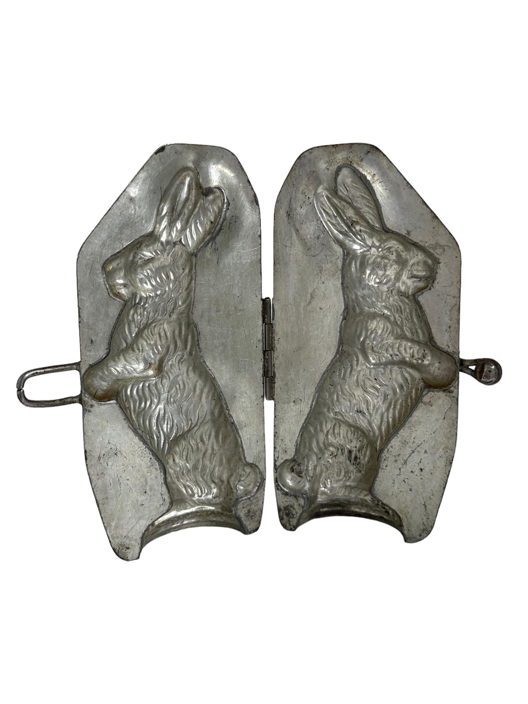 Easter Bunny Kaninchen Schokoladenform Antike 1900er Jahre, Anton Reiche, Dresden, Deutschland (Metall) im Angebot