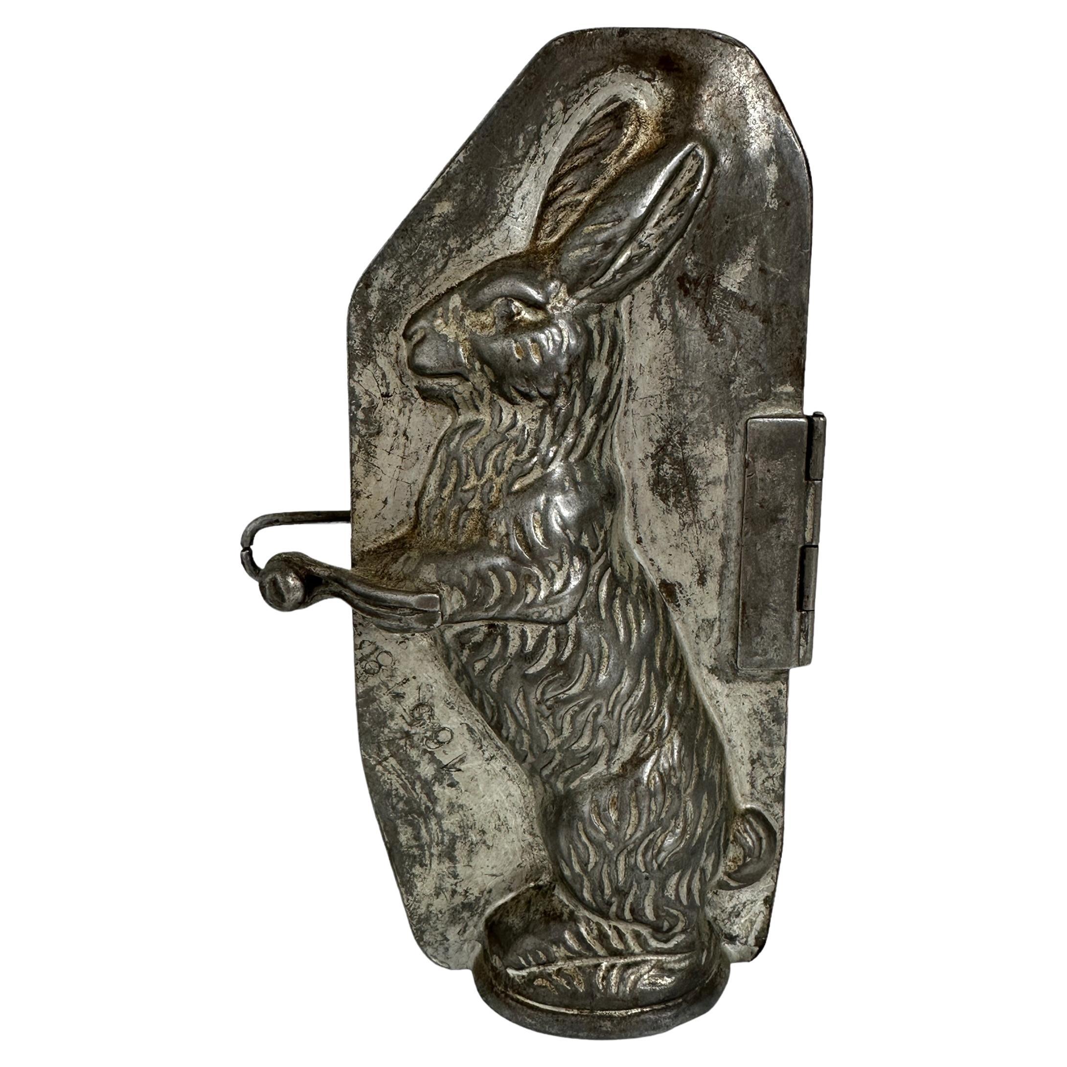 Easter Bunny Rabbit Chocolate Mold Antique 1900s, Anton Reiche, Dresden, Germany For Sale