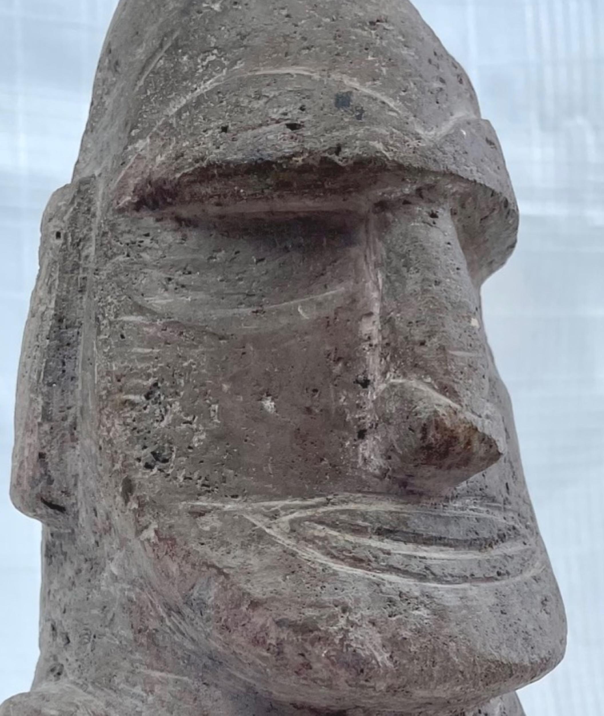 seraphic tall easter island moai monolith sculpture/statue