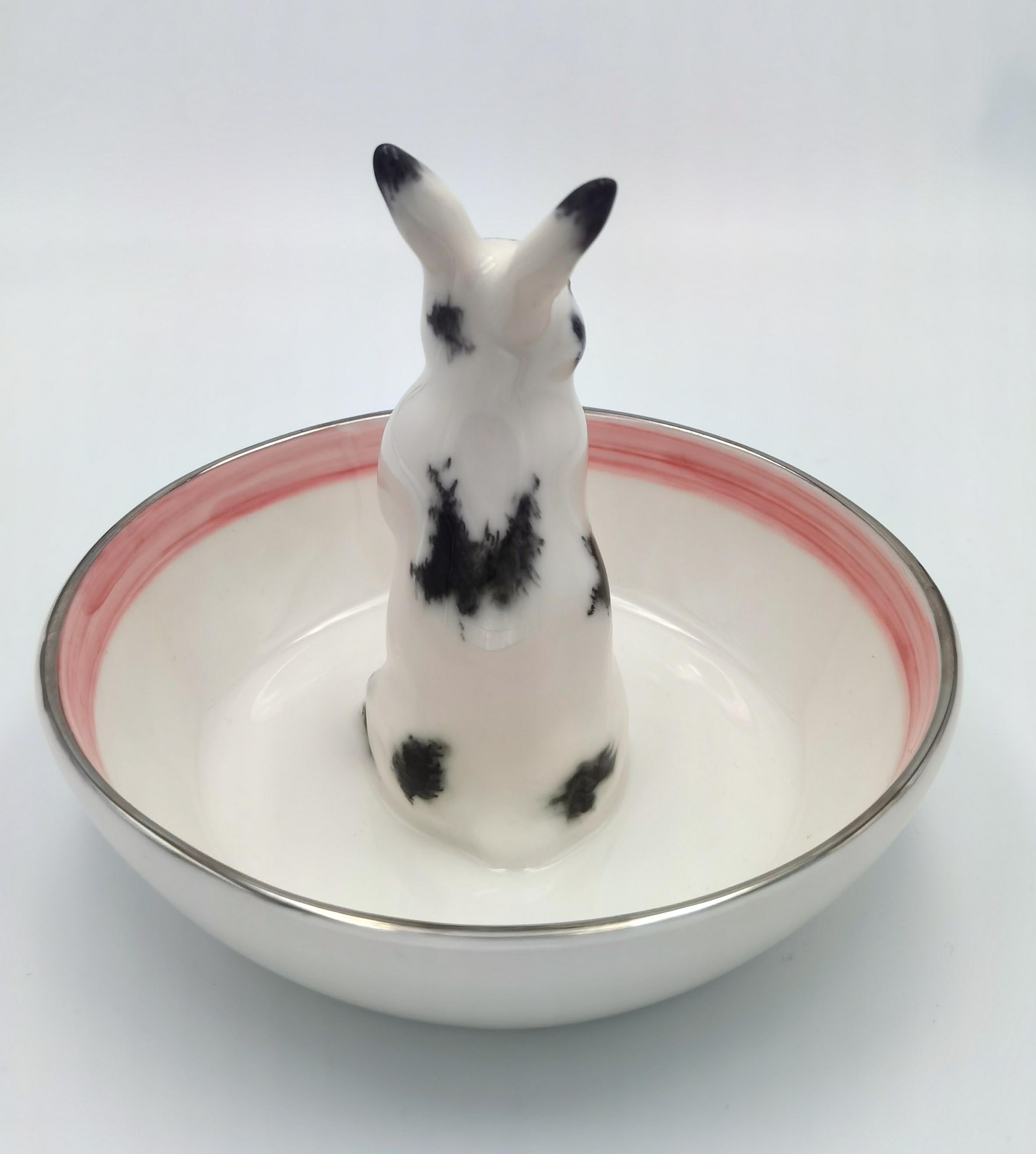 German Easter Porcelain Bowl Hand-Painted with Figure Sofina Boutique Kitzbuehel For Sale
