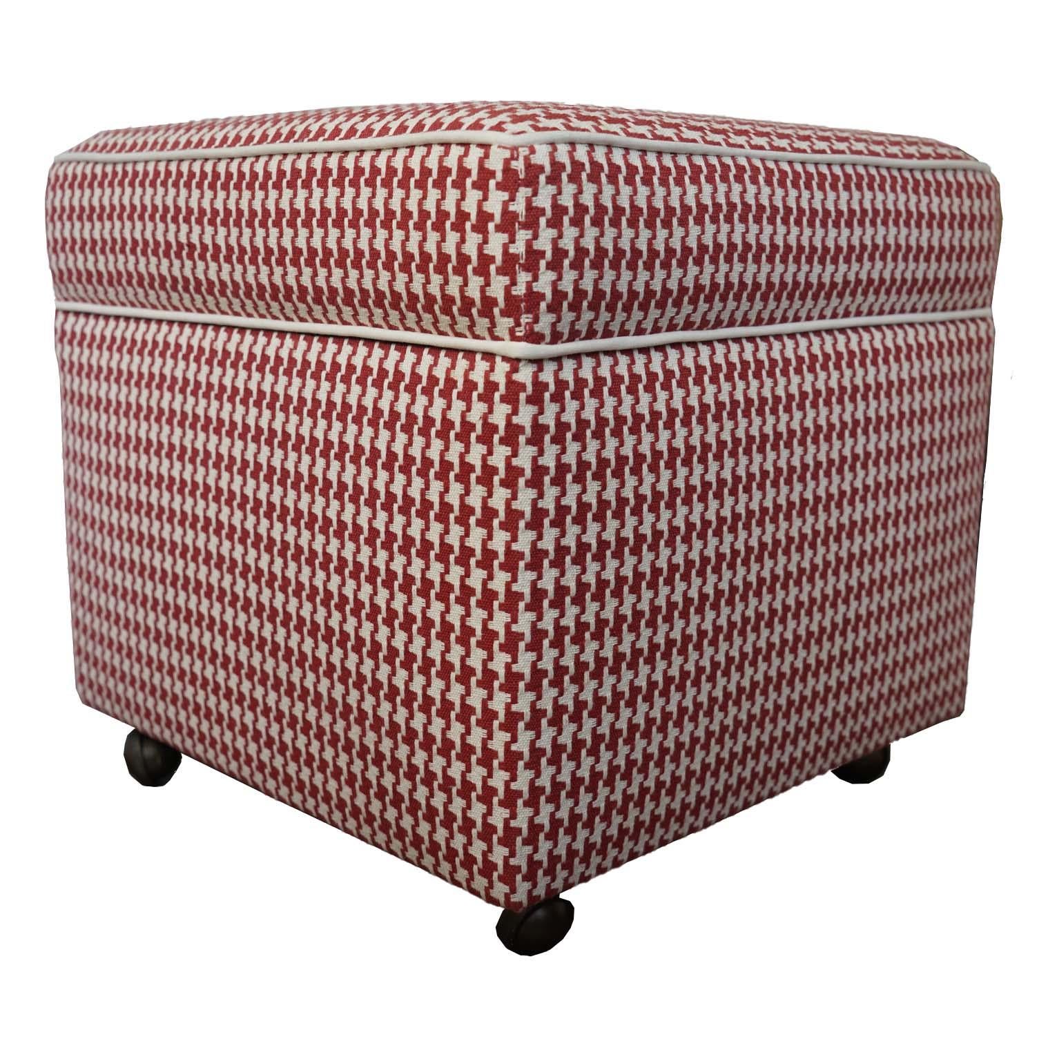gingham ottoman