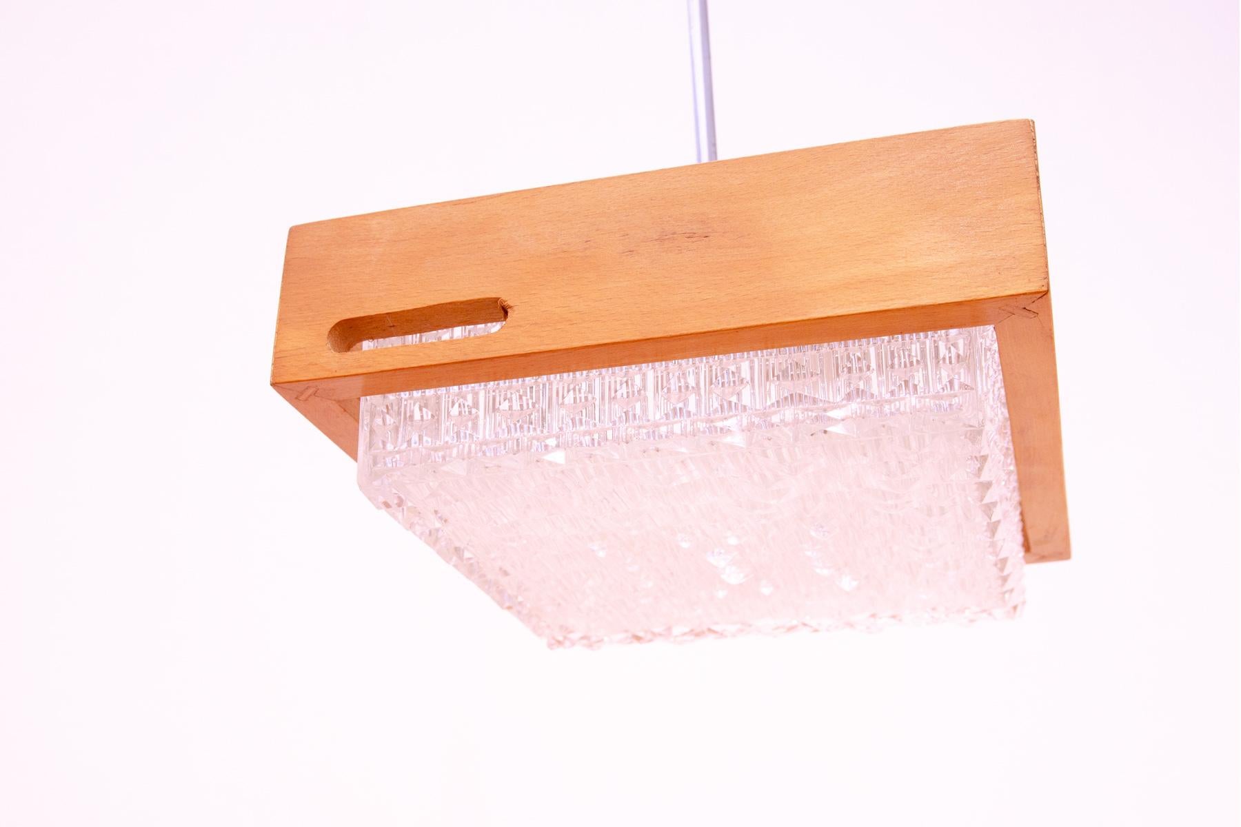 Eastern bloc Brutalist Pendant Lamp, 1970s, Czechoslovakia For Sale 1