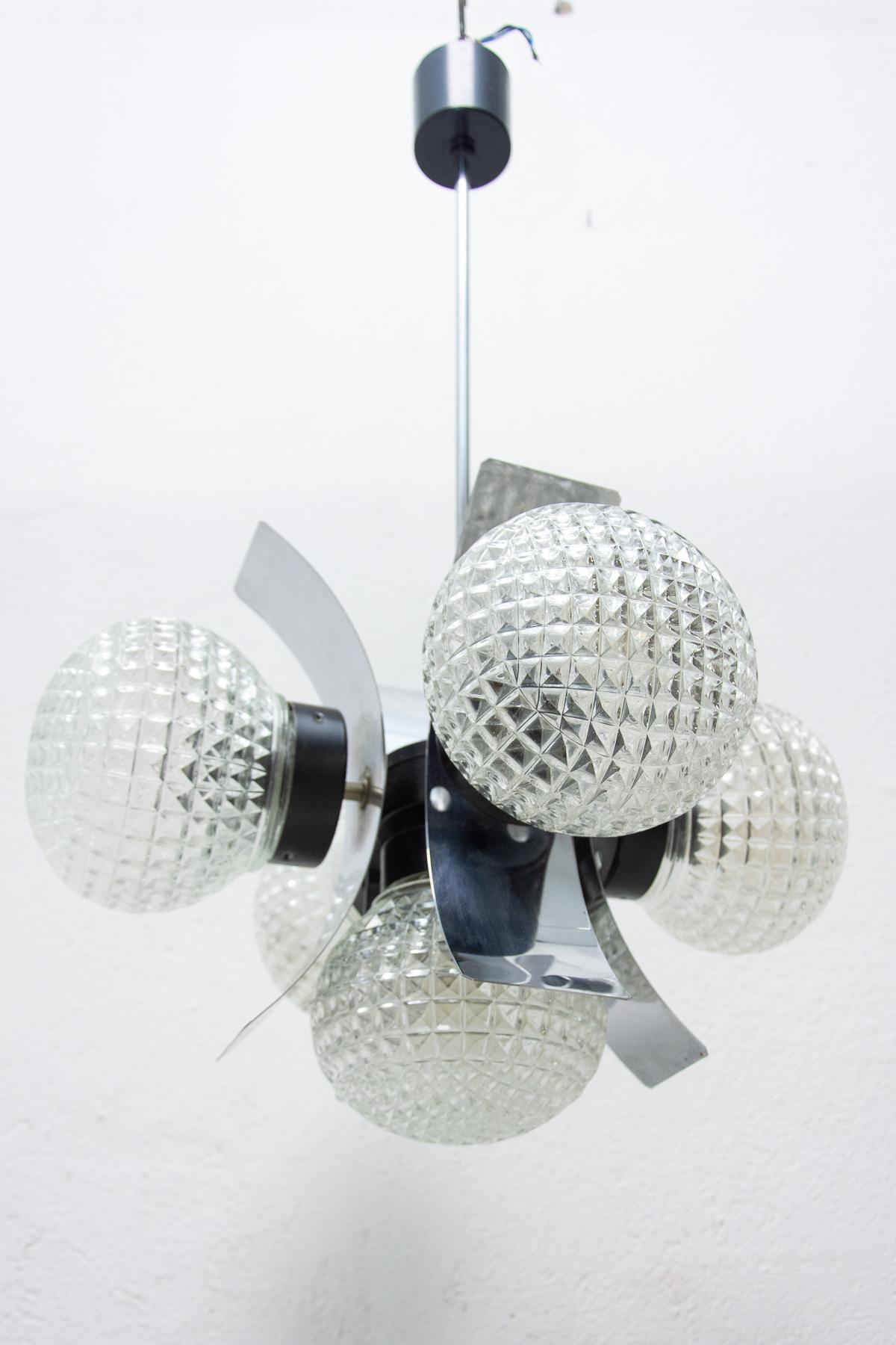 20th Century Eastern Bloc Brutalist Pendant Lamp from the 1970s, Czechoslovakia For Sale
