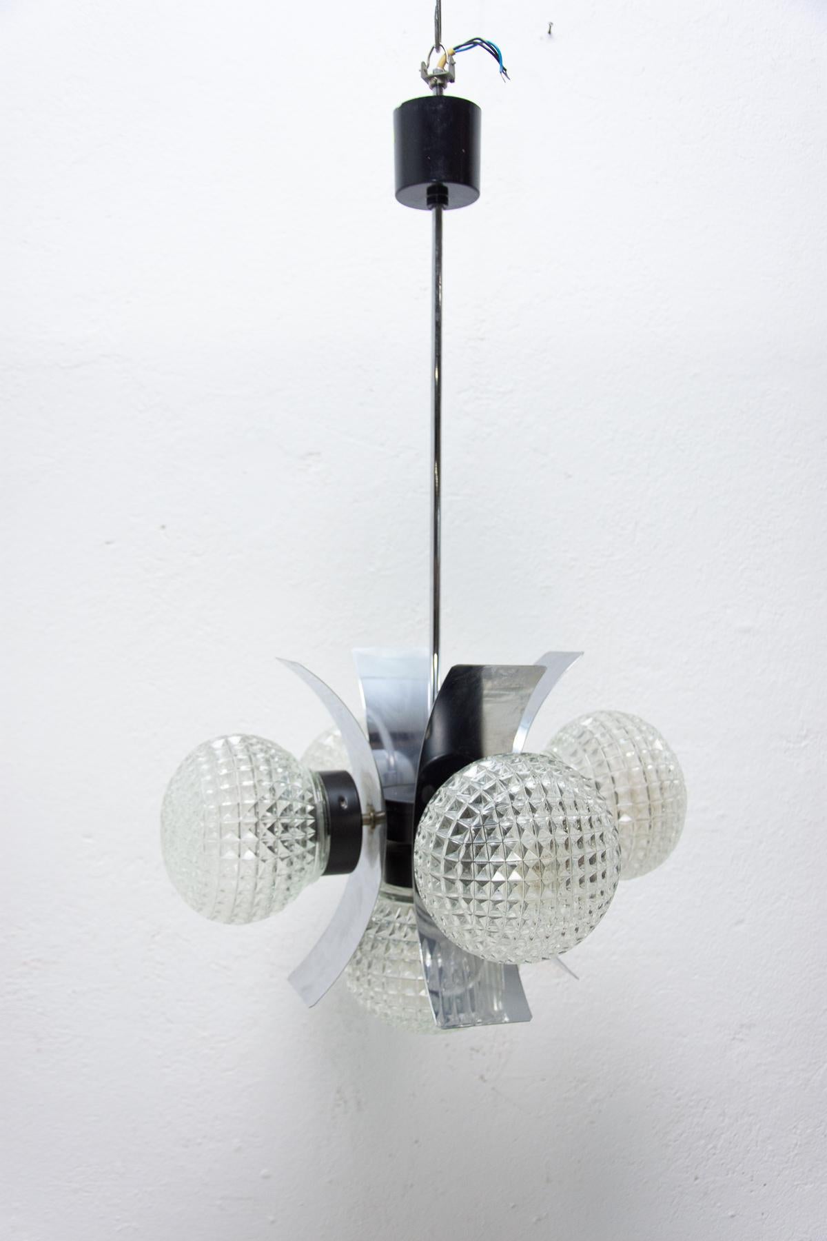 Eastern Bloc Brutalist Pendant Lamp from the 1970s, Czechoslovakia For Sale 1