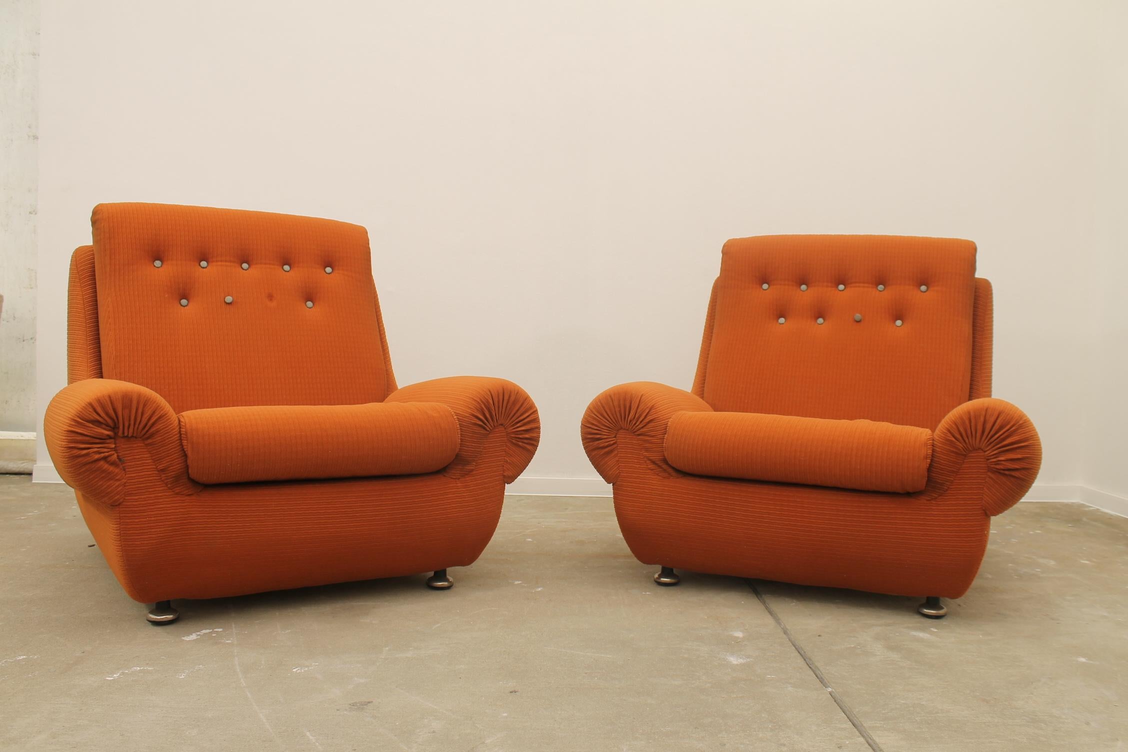 Mid-Century Modern Eastern Bloc Vintage armchairs by Jitona, Czechoslovakia, 1970s For Sale