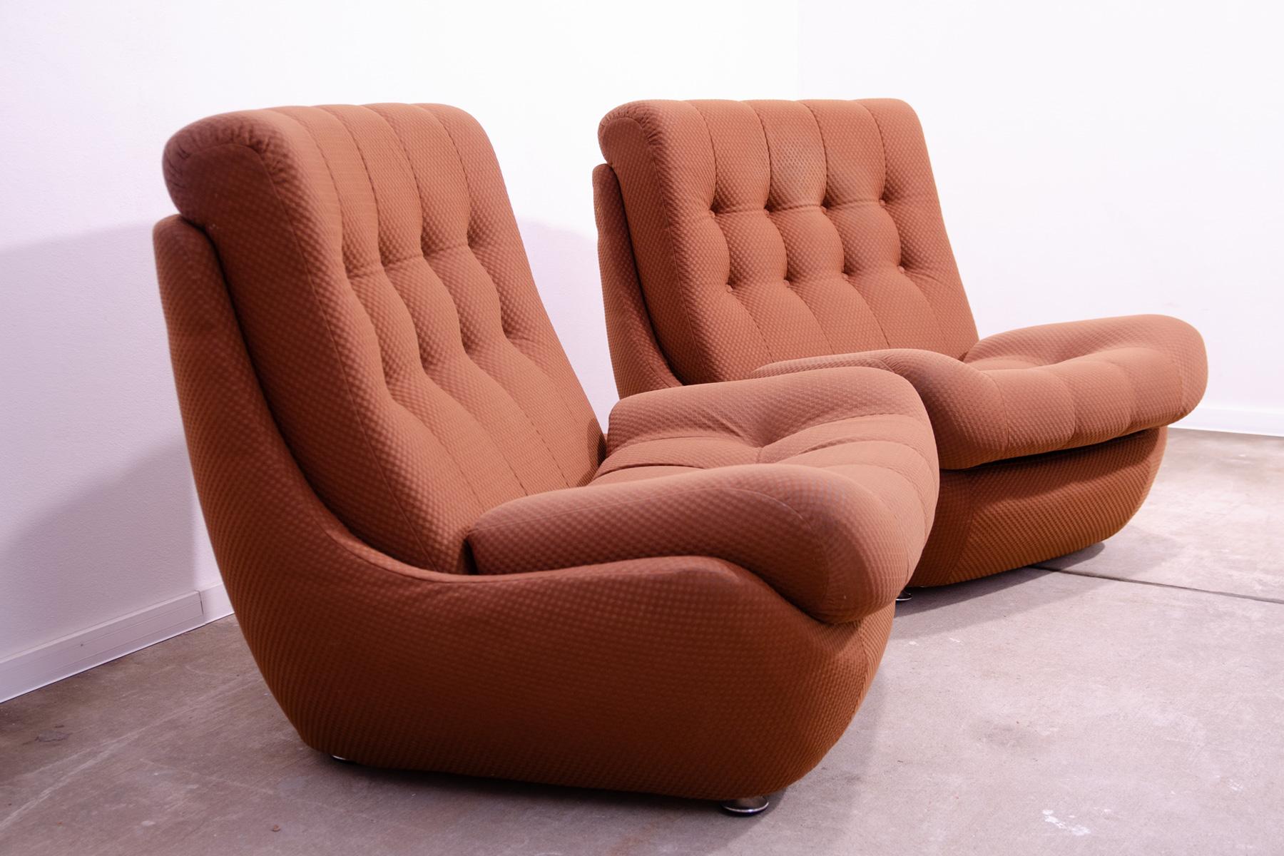 Eastern Bloc Vintage armchairs by Jitona, Czechoslovakia, 1970s In Good Condition For Sale In Prague 8, CZ