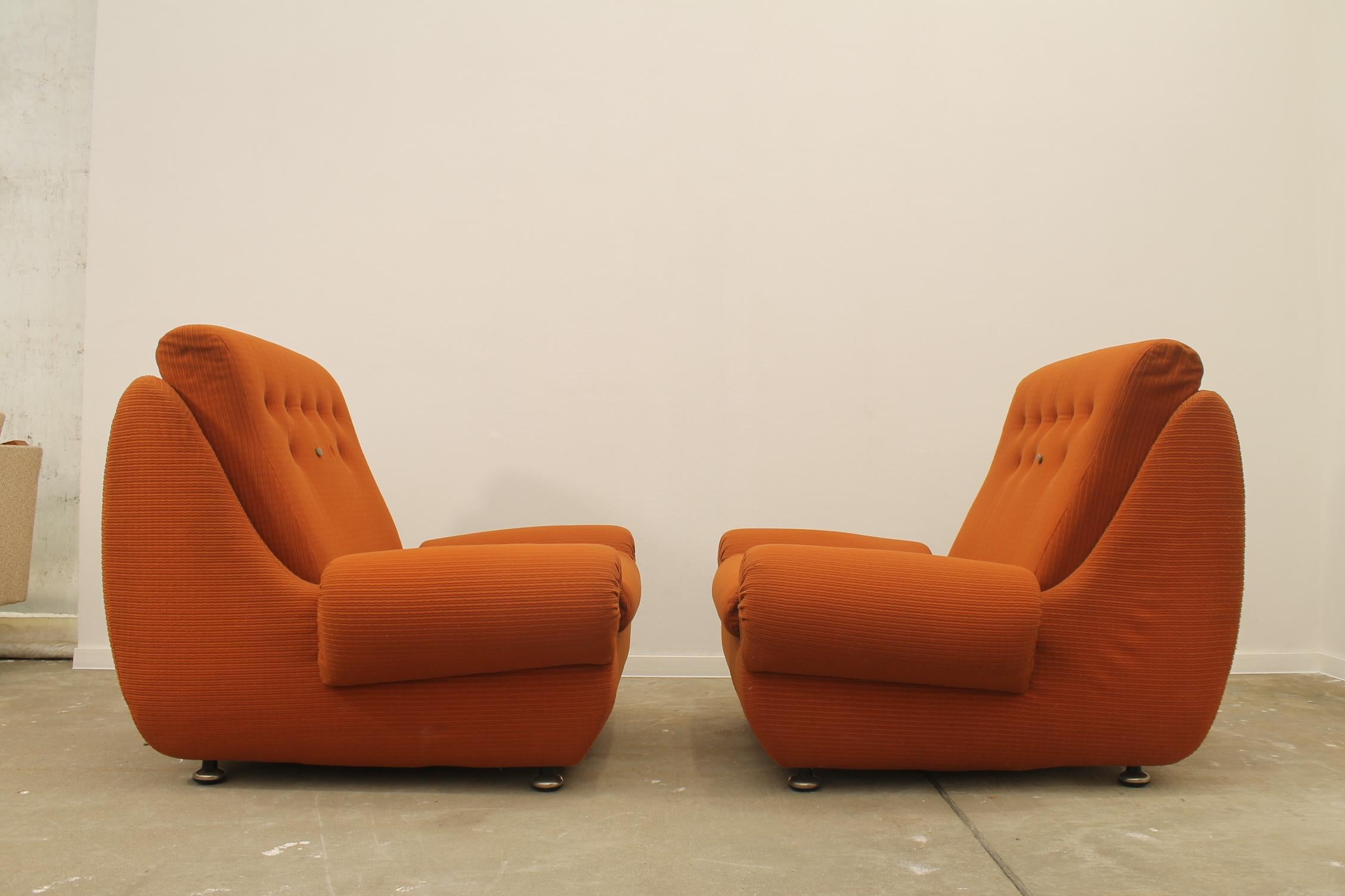 Late 20th Century Eastern Bloc Vintage armchairs by Jitona, Czechoslovakia, 1970s For Sale